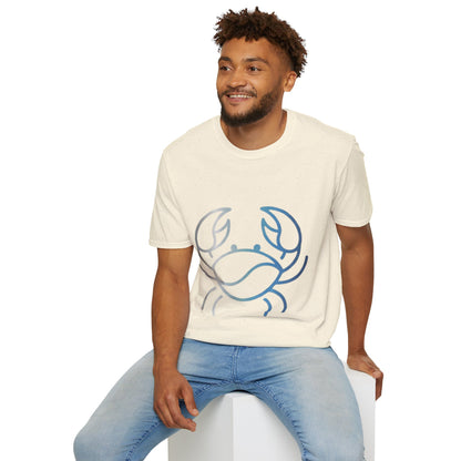 Crab Graphic T-Shirt — Coastal Blue Minimalist Beach Tee