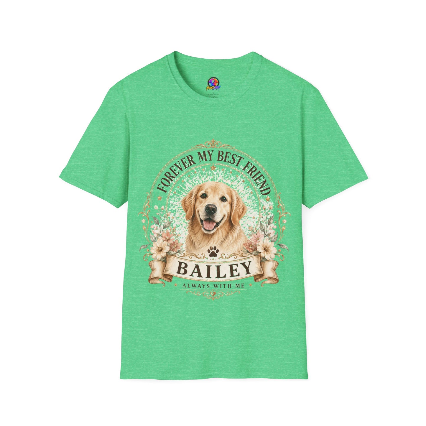 Forever My Best Friend Dog T-Shirt — Personalized Pet Name Golden Retriever Tee