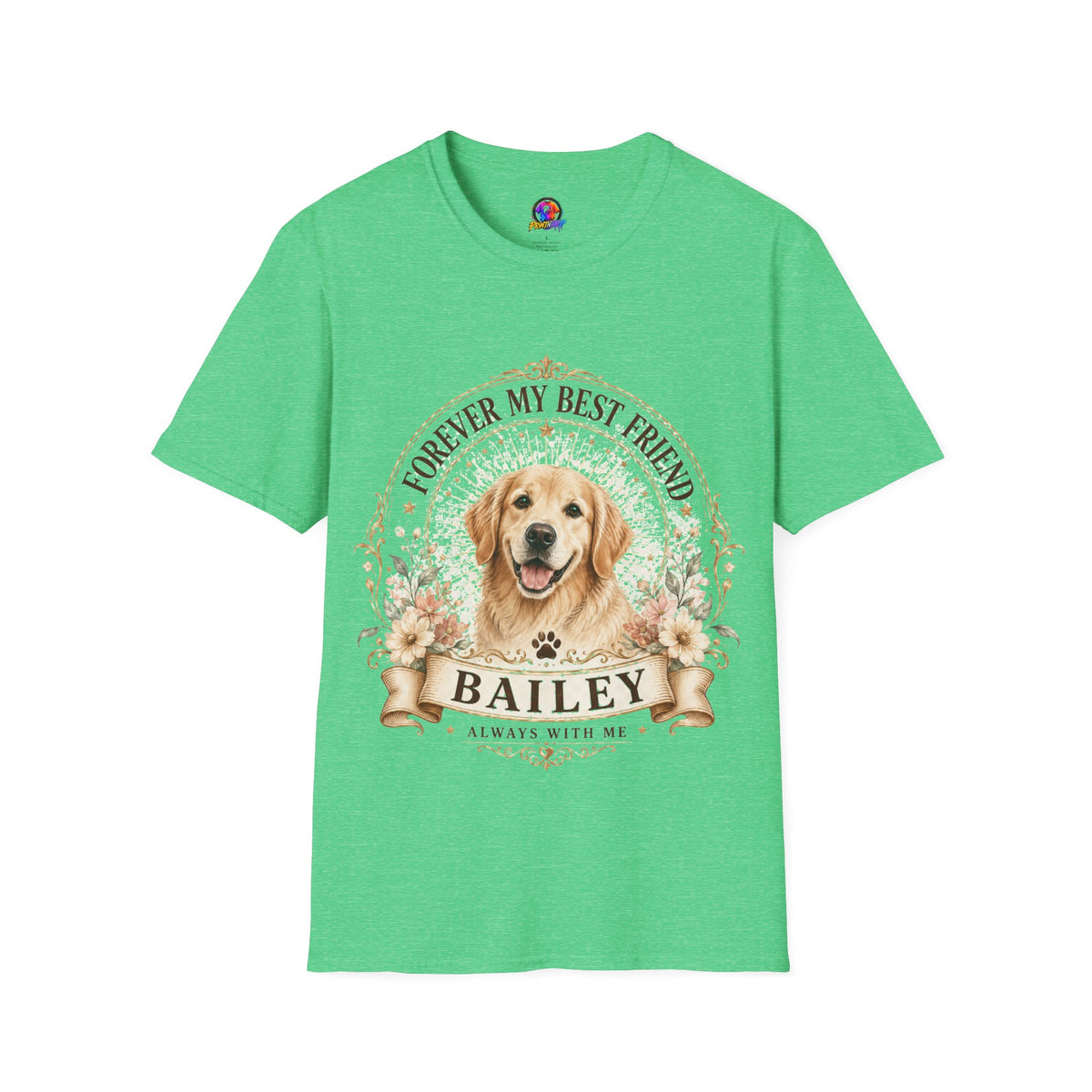 Forever My Best Friend Dog T-Shirt — Personalized Pet Name Golden Retriever Tee