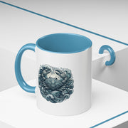 Crab Wave Accent Coffee Mug — Nautical Ocean Art