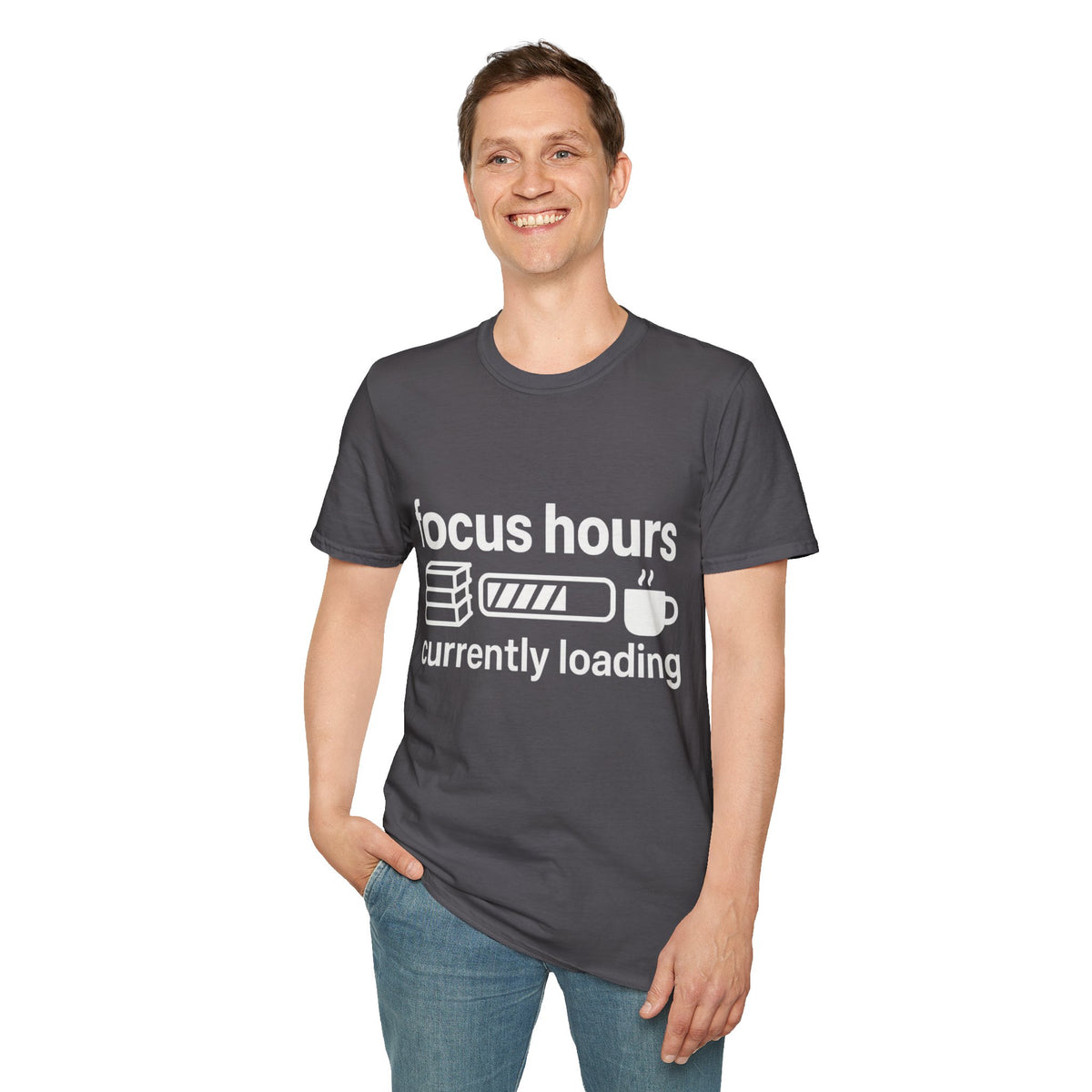 Focus Hours T-Shirt — "Focus Hours Currently Loading" Graphic Tee for Productivity & Remote Work - Trending Now - August 2026 Trends - Everyday T-Shirt