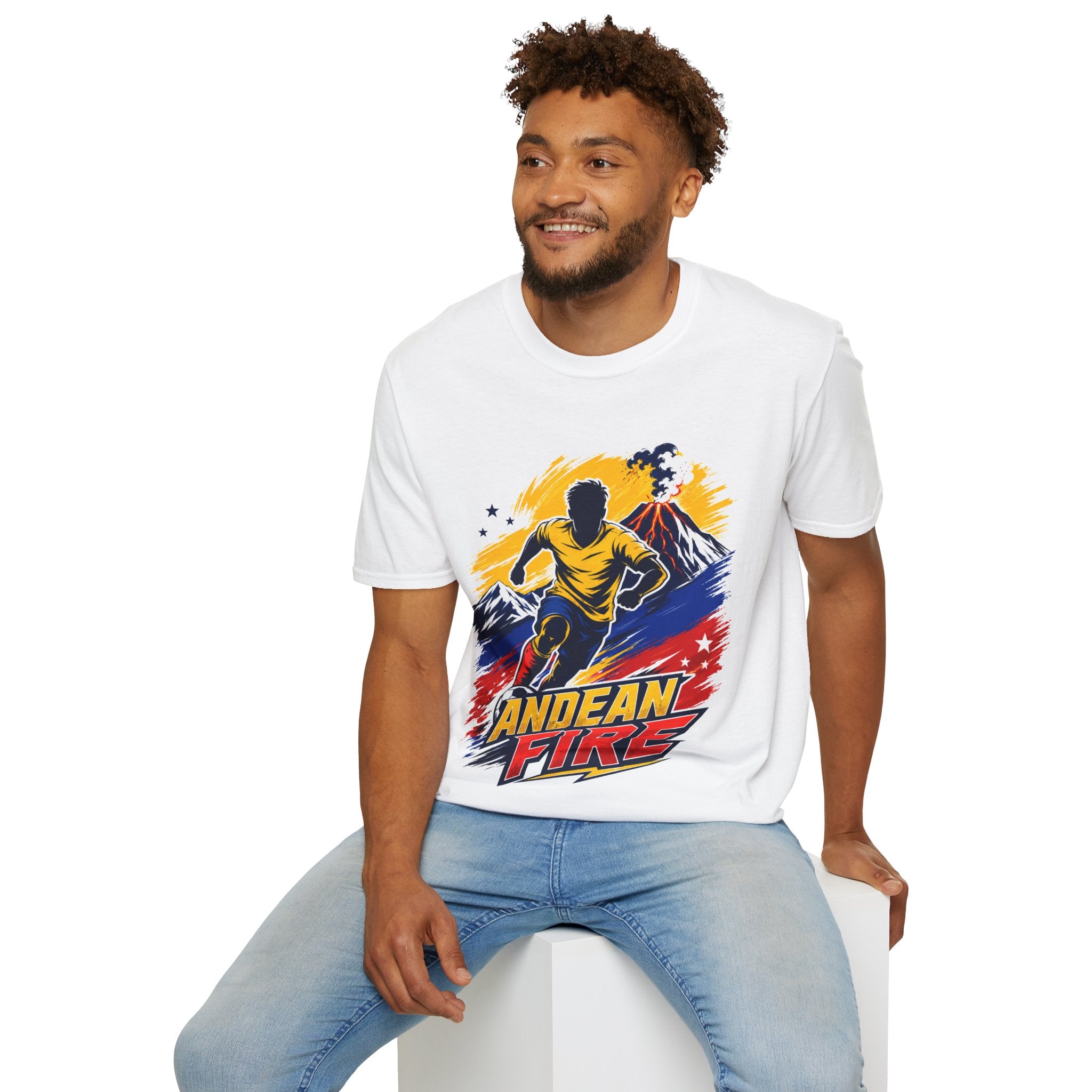 Ecuador Andean Fire Running T‑Shirt — Volcano Trail Runner Graphic Tee