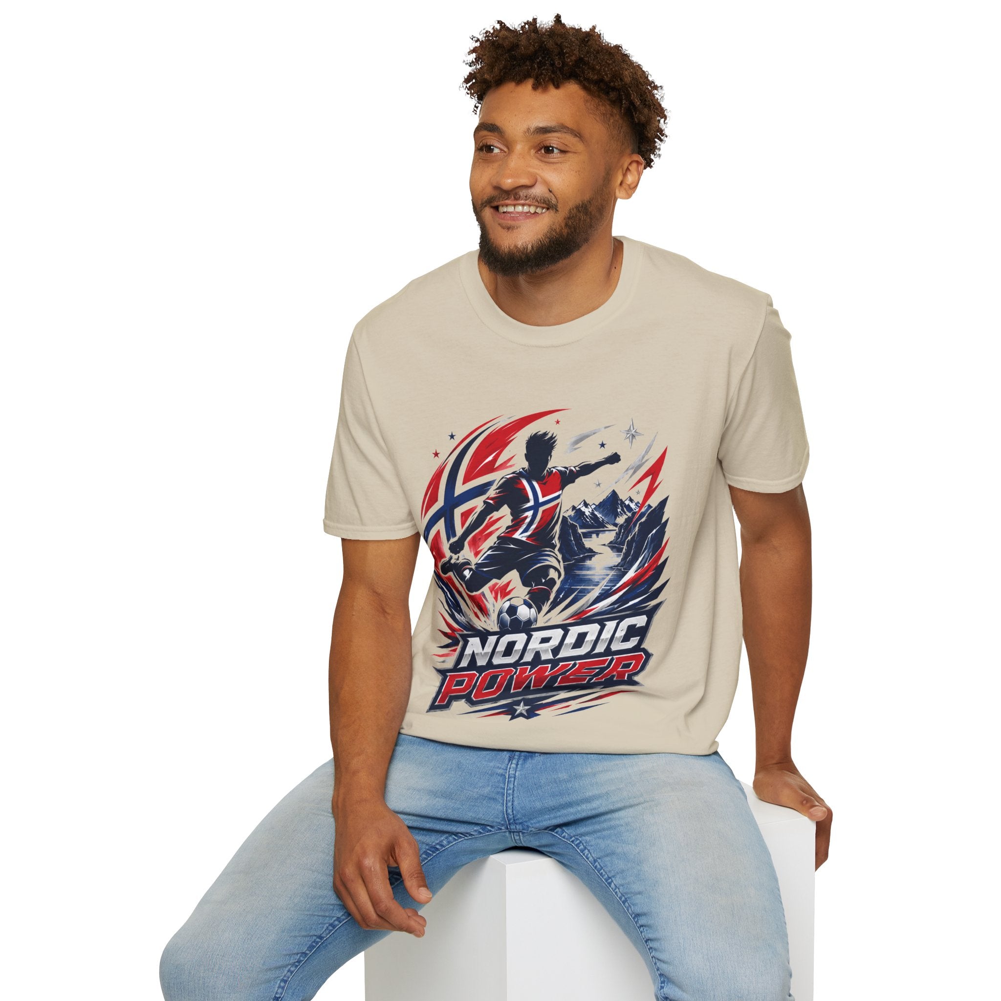 Norway Nordic Power T-Shirt — Viking Flag Silhouette Graphic Tee