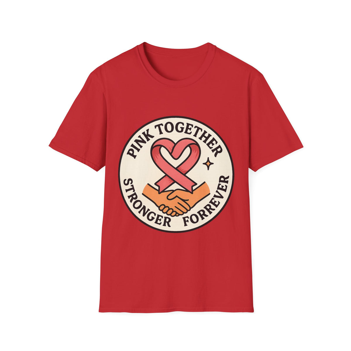Pink Together Stronger Forever Shield Badge T-Shirt, Breast Cancer Heart Ribbon Tee - Trending Now - September 2026