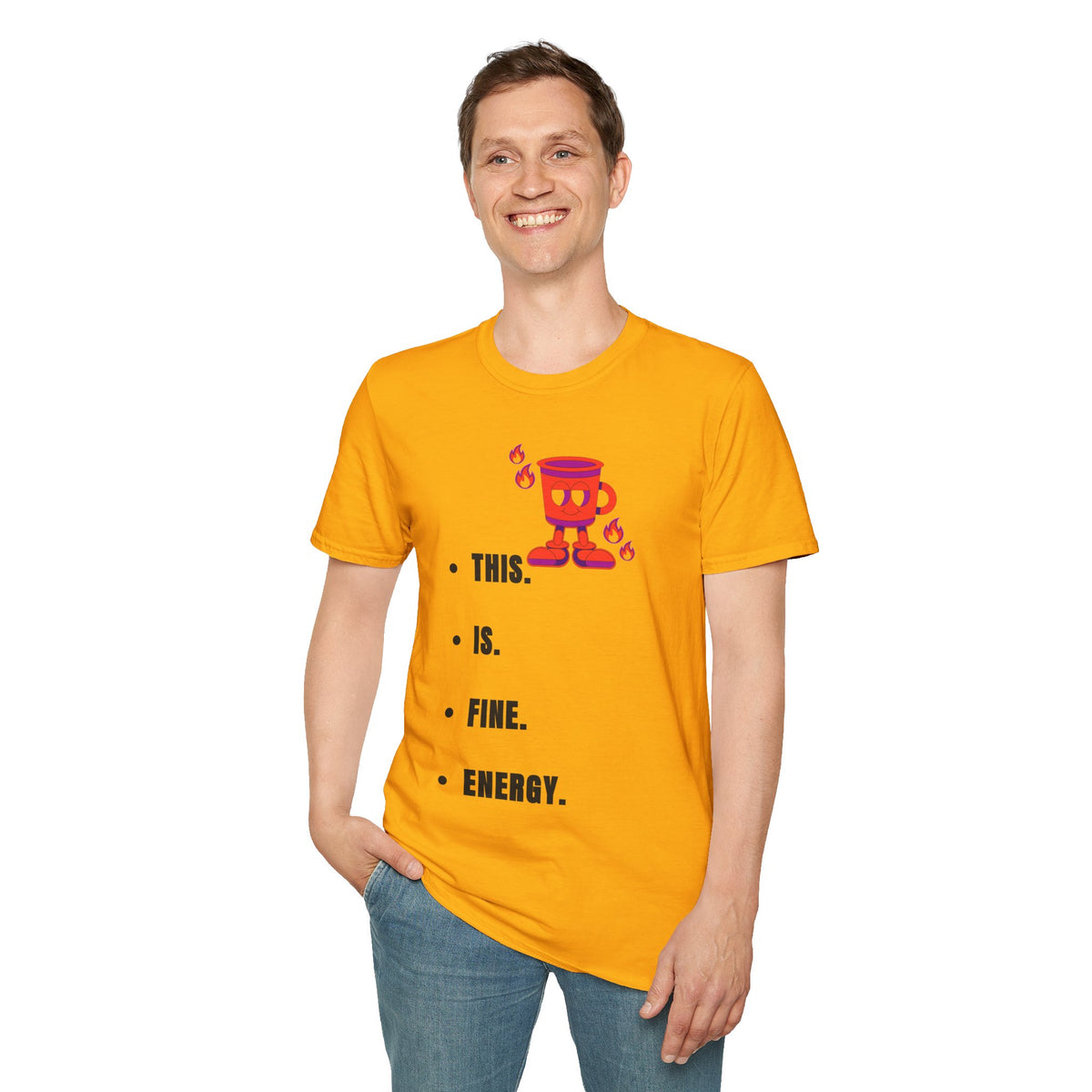 This Is Fine Coffee Mug T-Shirt — Cute Cartoon Coffee Tee - Trending Now - September 2026