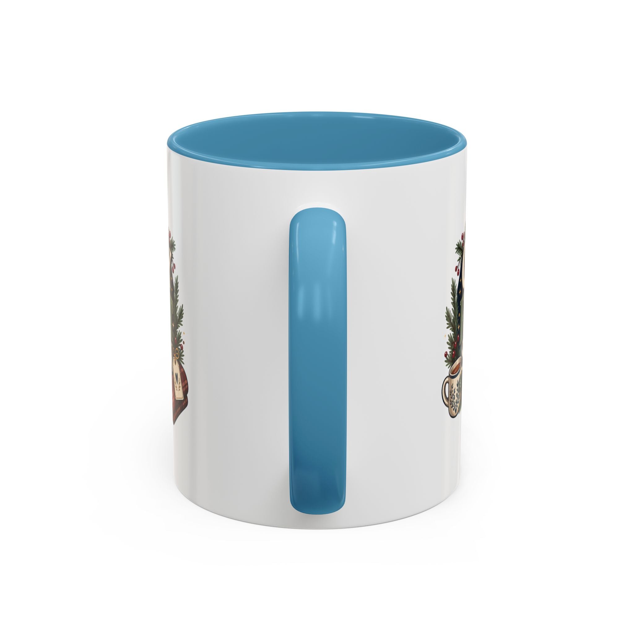 Modern Day Christmas Cozy Reset Season Mug — Holiday Coffee Cup with Blanket & Tea Tag Design