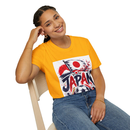 Japan Soccer T-Shirt — Japanese Flag & Cherry Blossom Football Graphic