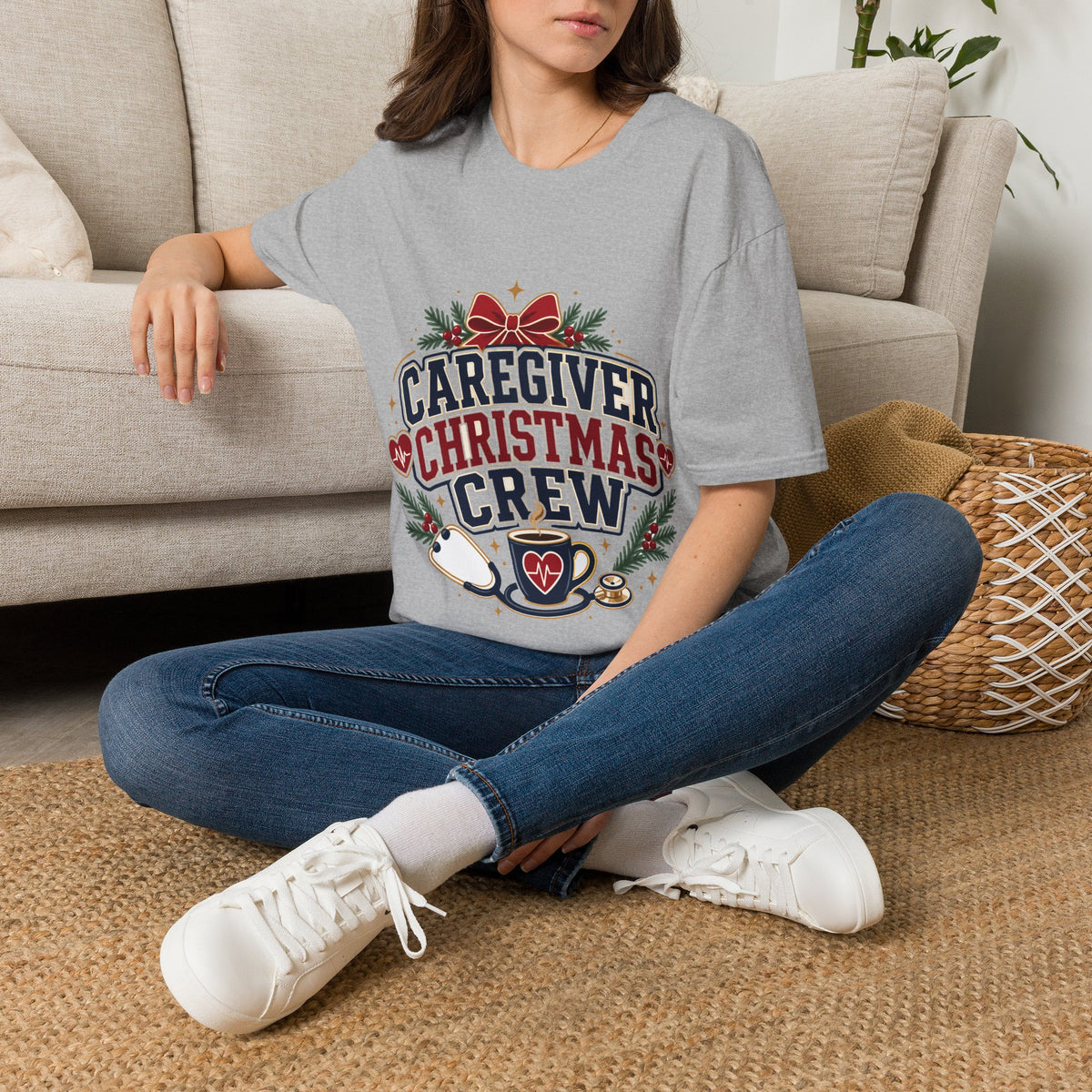 Caregiver Christmas Crew T-Shirt — Holiday Nurse & Caregiver Gift