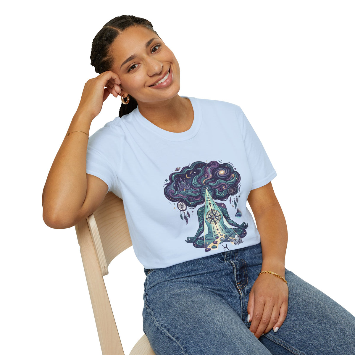 Dreamy Meditation T-Shirt — 'Guided by dreams, ruled by intuition' Spiritual Art Tee