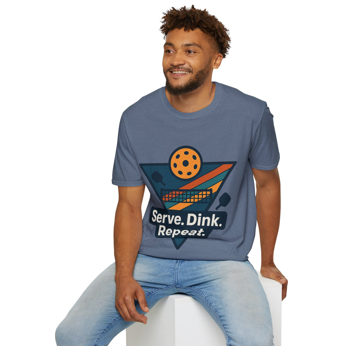 Pickleball T-Shirt — Retro Paddle & Ball Design with “Serve. Dink. Repeat.” Slogan - Trending Now - August 2026