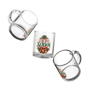 Christmas Glass Mug 10 oz Tis The Season Glass Mug — 10oz Christmas Holiday Coffee Cup