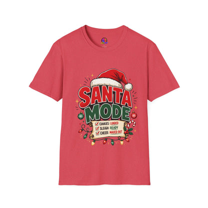 Santa Mode T-Shirt — Holiday Christmas Graphic Tee with Santa Hat