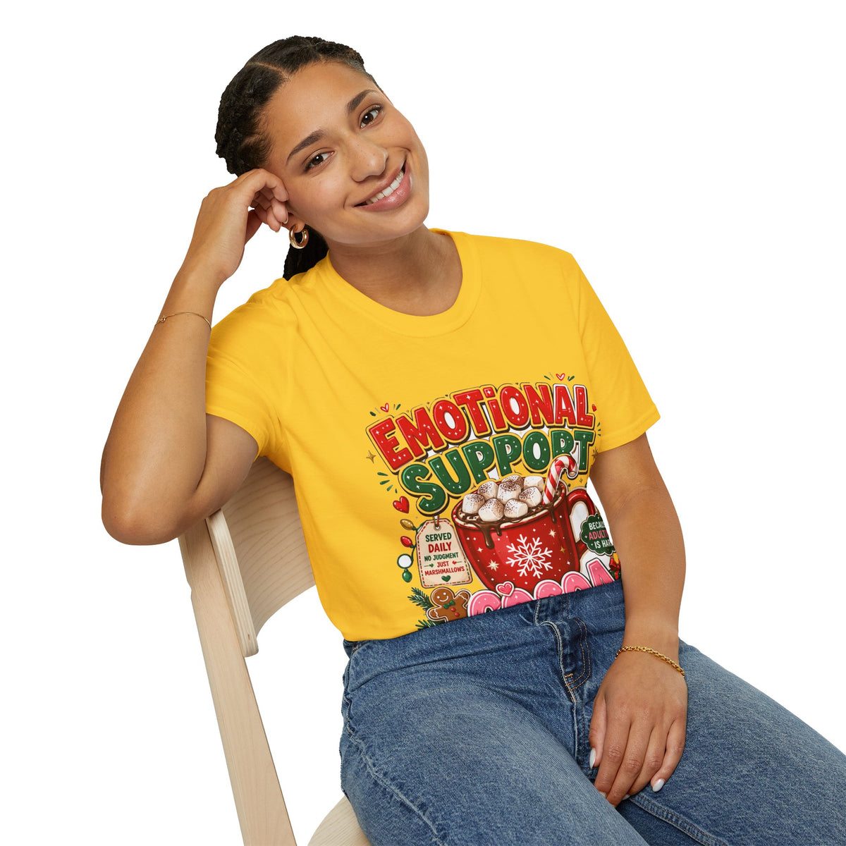 Emotional Support Cocoa T-Shirt — Holiday Hot Chocolate Graphic Tee