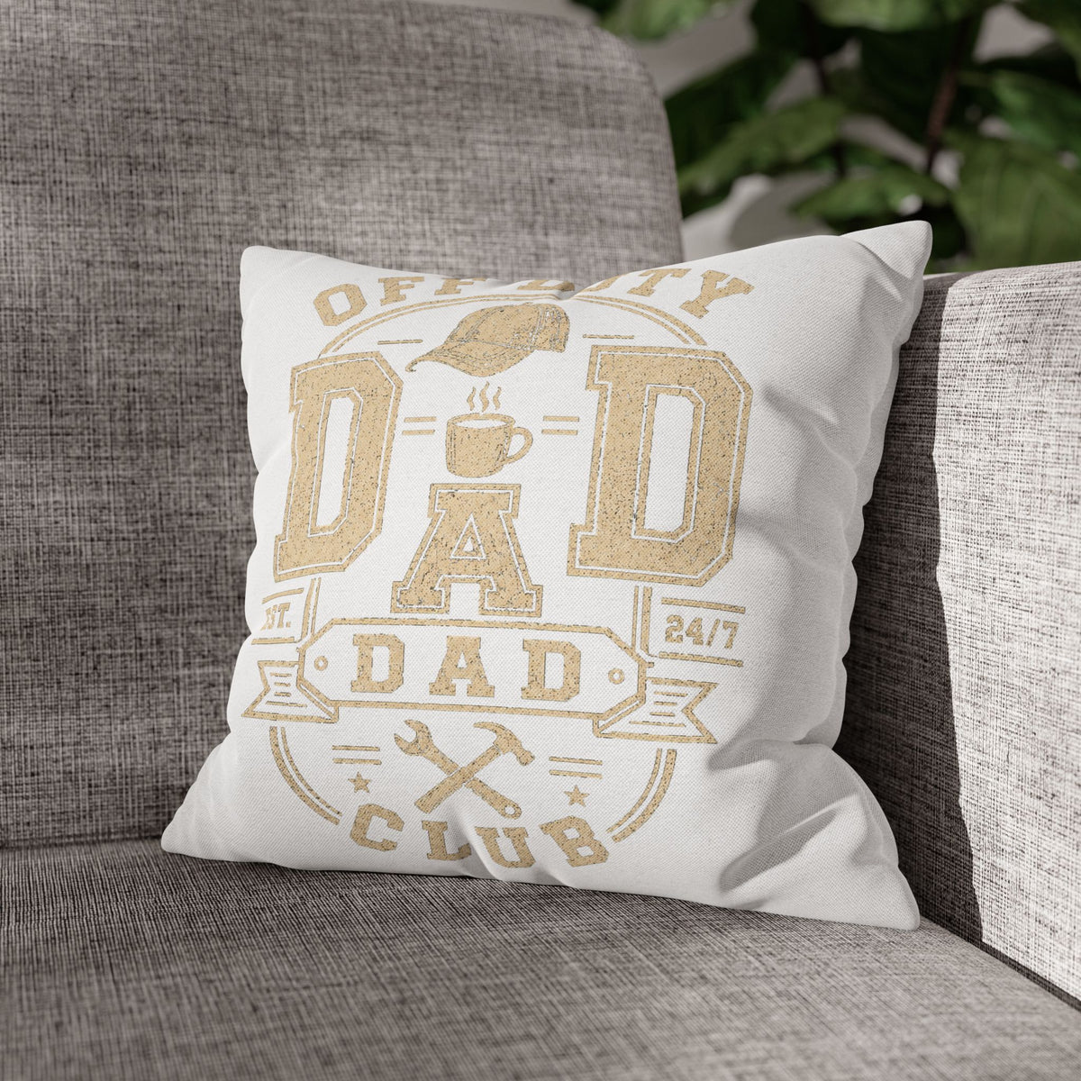 Off Duty Dad Club Throw Pillowcase — 'Off Duty DAD' Decorative Cushion Cover for Father’s Day Milo Bailey Dog Dad Mom