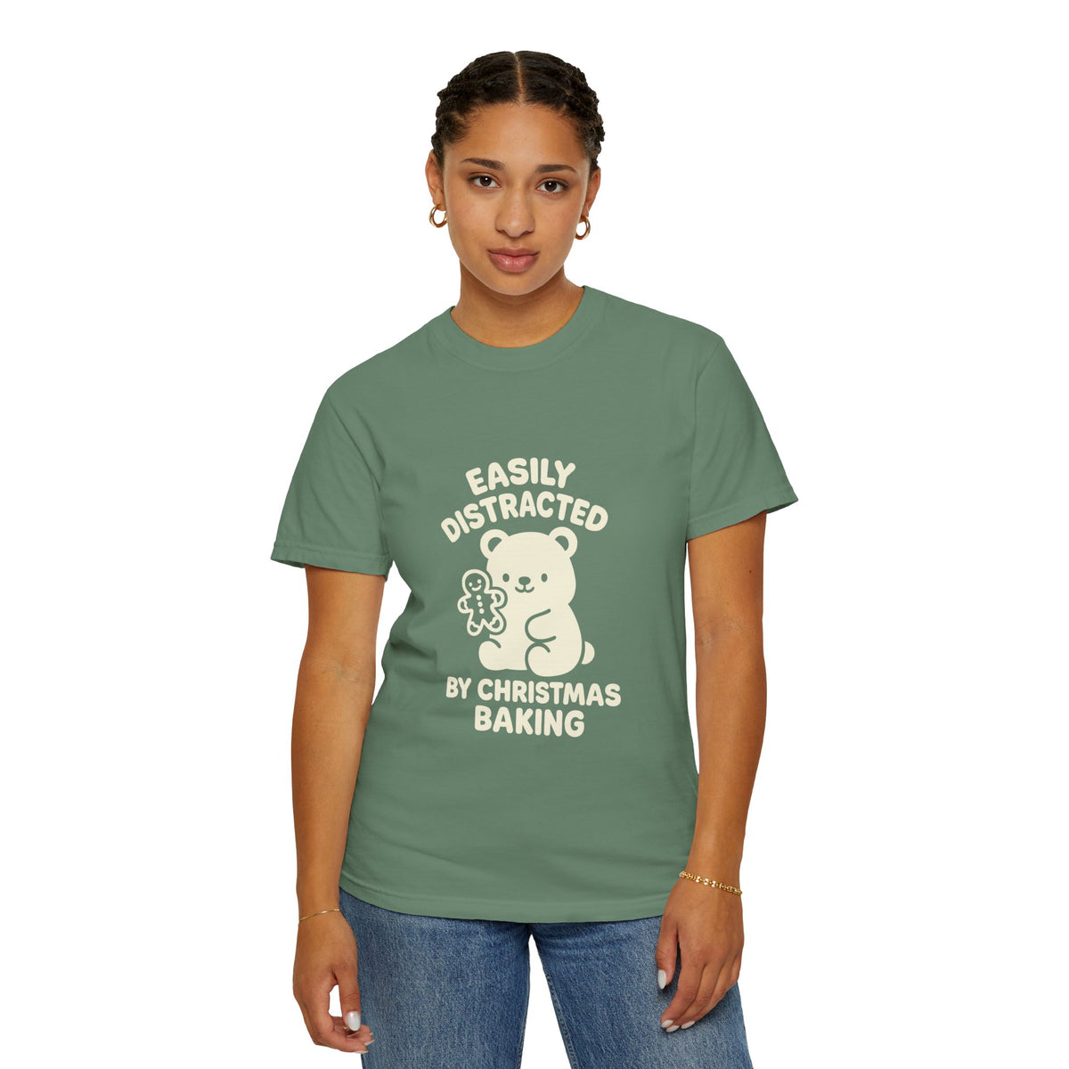 T-Shirt — "Easily Distracted by Christmas Baking" Cute Bear Holiday Tee- Trending Now - October 2026
