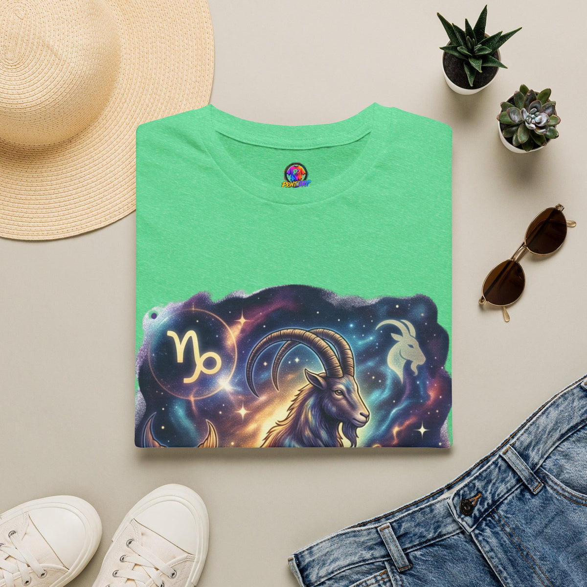 Capricorn Zodiac T-Shirt — Celestial Goat Astrology Tee