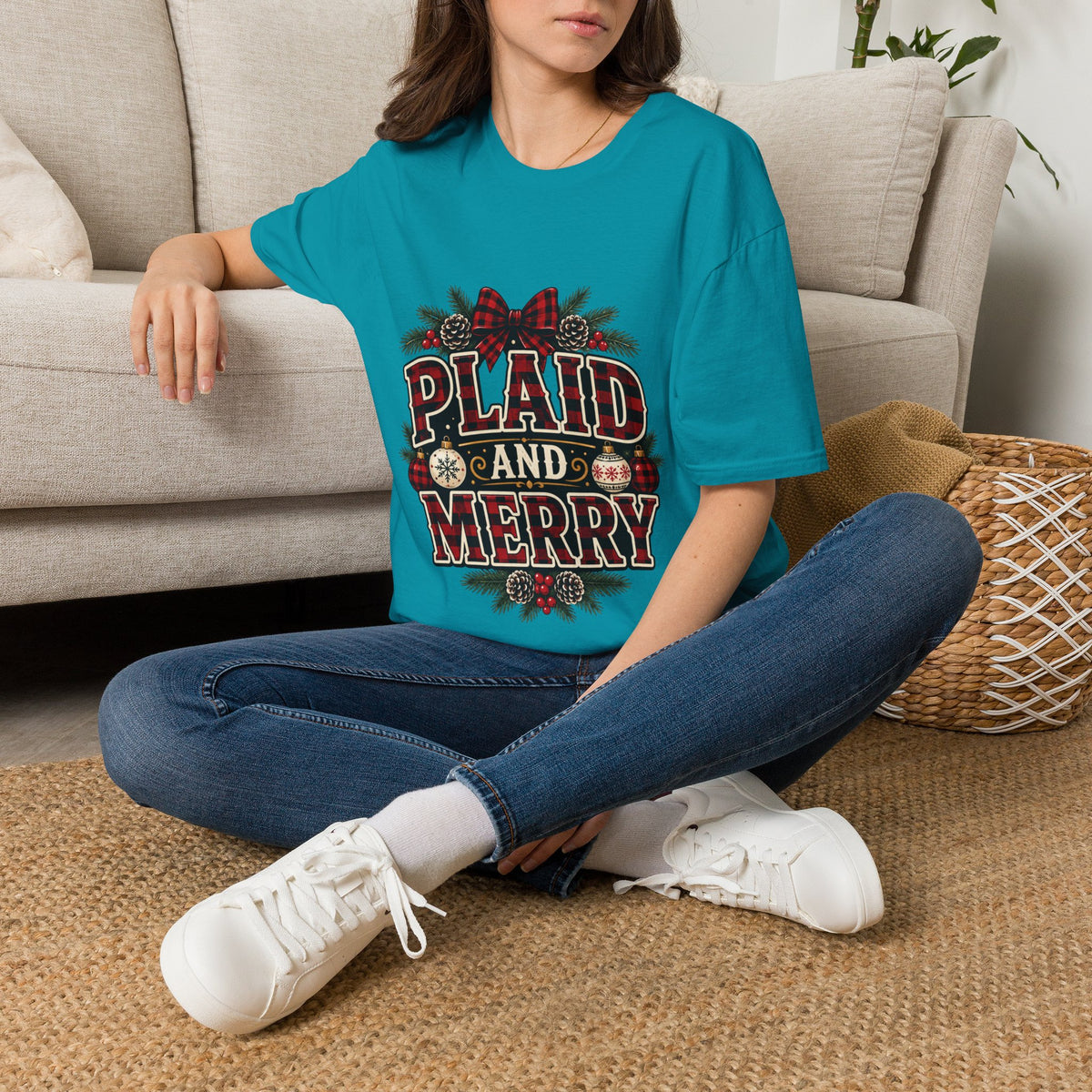 Plaid and Merry Christmas T-Shirt