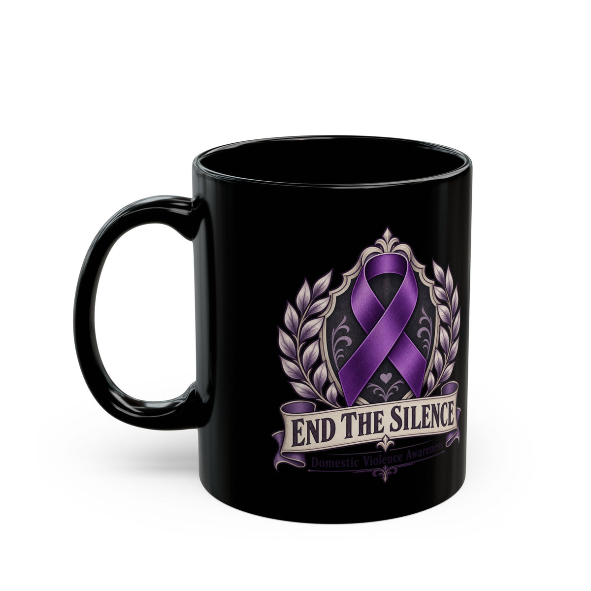 End the Silence Purple Domestic Violence Awareness Ribbon Mug