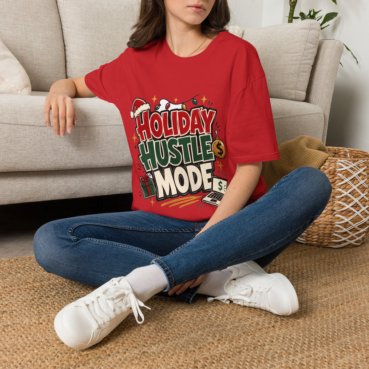 Holiday Hustle Mode T-Shirt — Funny Christmas Graphic Tee