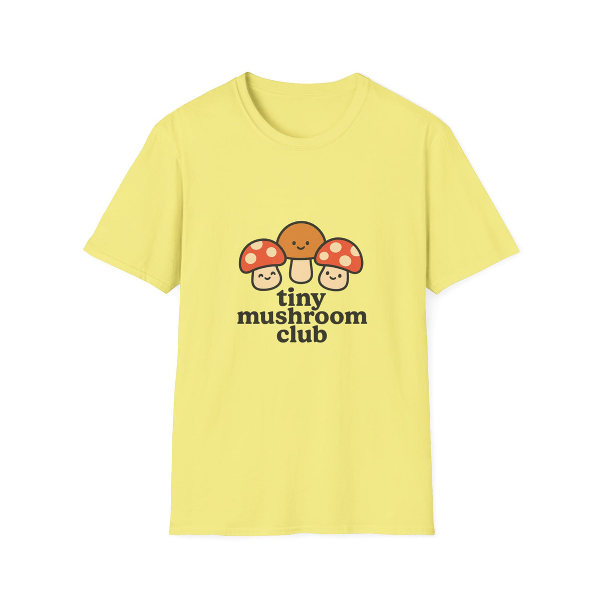Cute Mushroom Trio T-Shirt — Smiling Toadstool Graphic Tee - Trending Now - August 2026