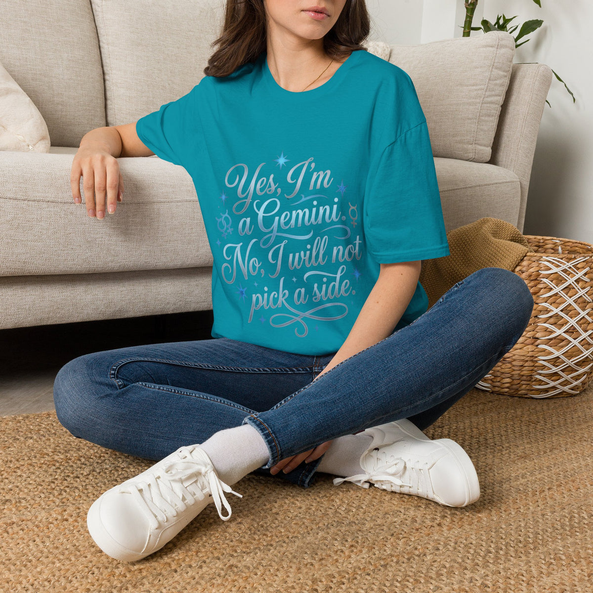 Yes, I'm a Gemini T-Shirt — Funny Zodiac Astrology Tee (“No, I will not pick a side”)