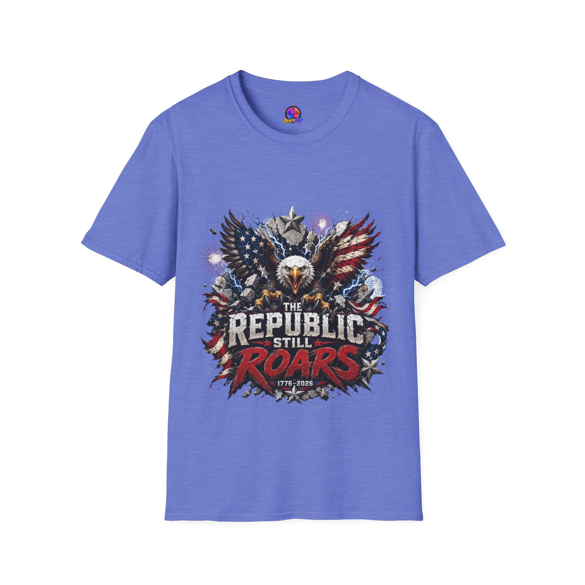 Patriotic Eagle T-Shirt — "The Republic Still Roars" | American Flag Graphic