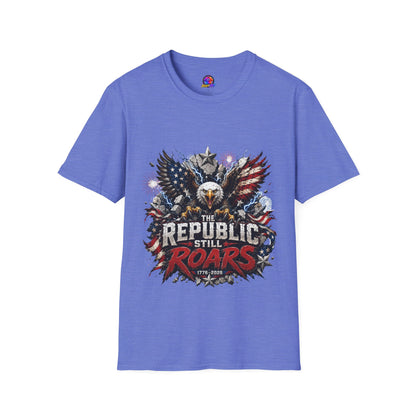 Patriotic Eagle T-Shirt — "The Republic Still Roars" | American Flag Graphic