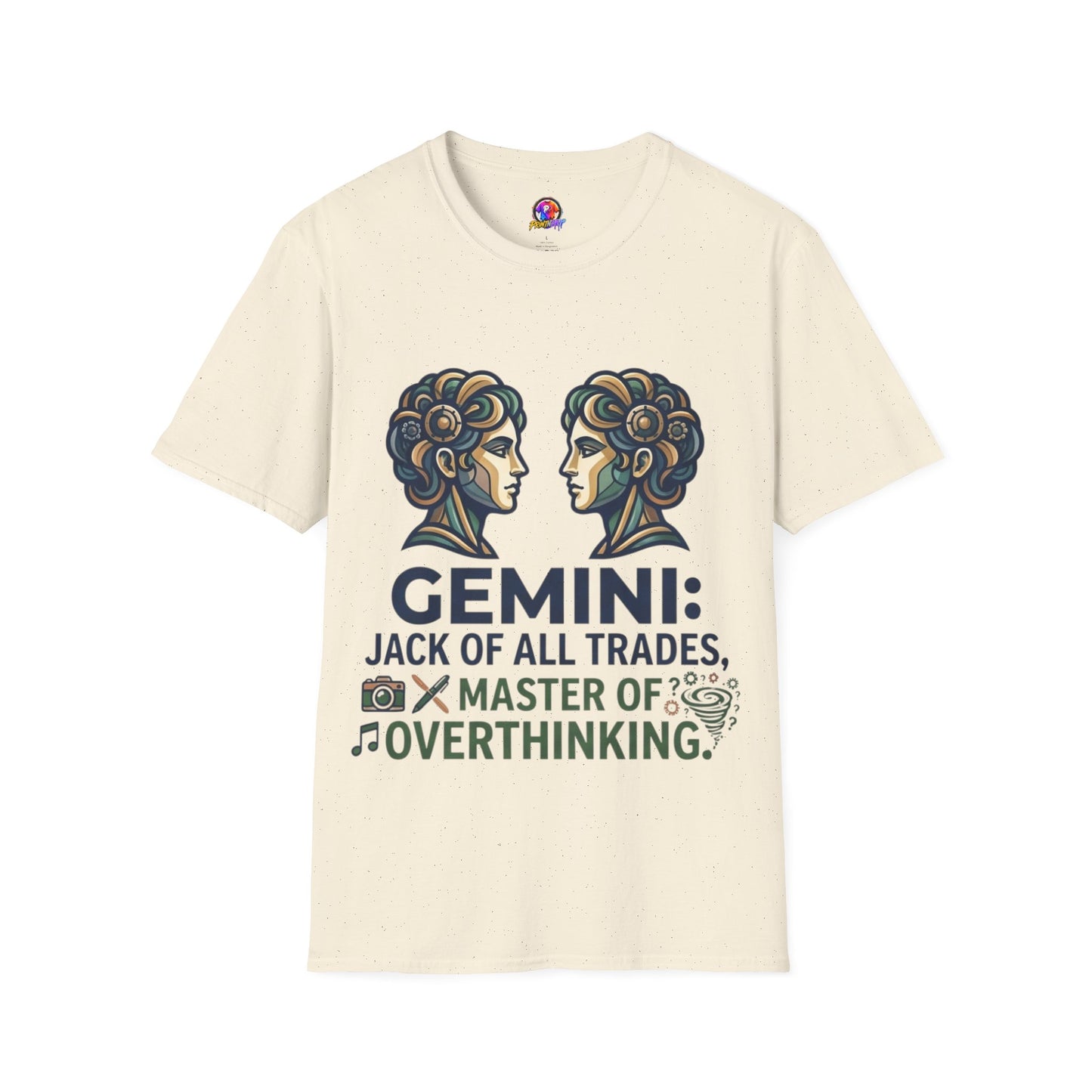 Gemini Zodiac T‑Shirt — Vintage Twins Astrology Tee ("Gemini: Jack of All Trades")