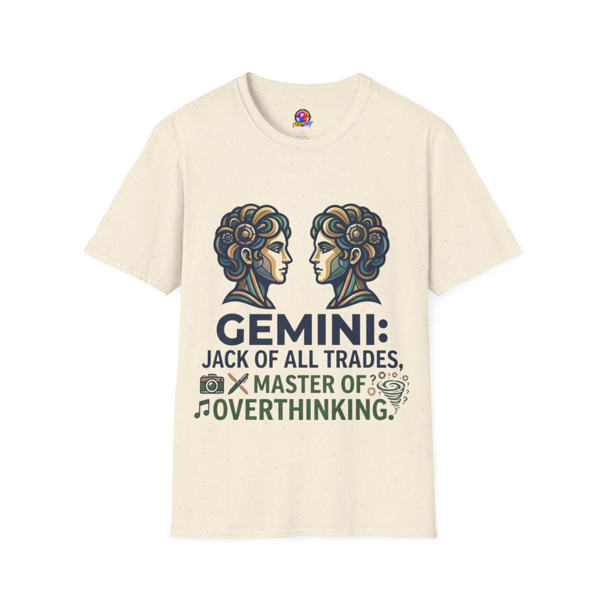 Gemini Zodiac T‑Shirt — Vintage Twins Astrology Tee ("Gemini: Jack of All Trades")
