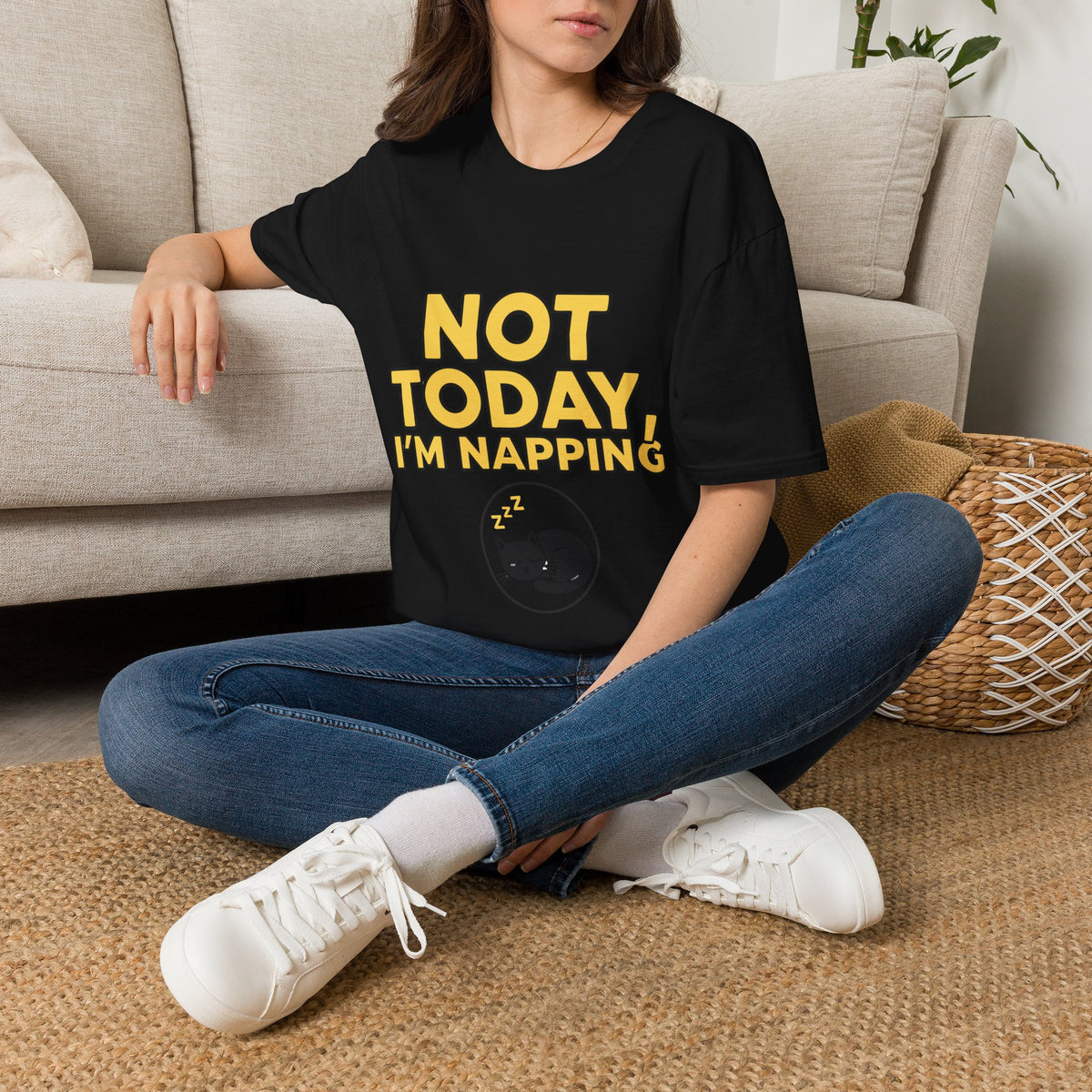 Not Today I'm Napping Sleeping Cat T-Shirt - Funny Lazy Animal Graphic Tee - Trending Now - September 2026