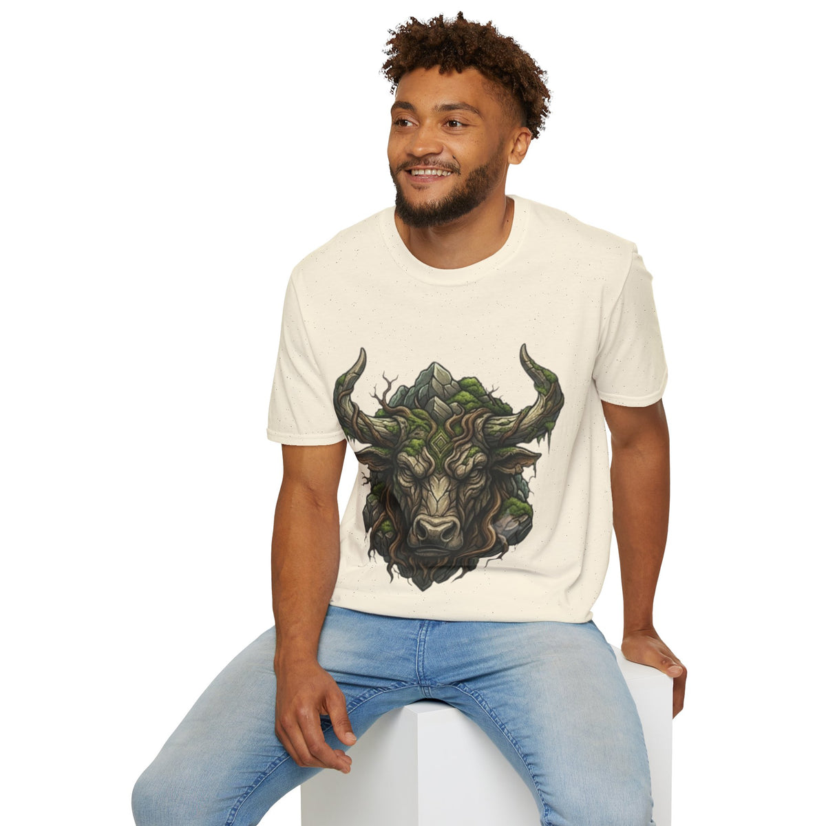 Taurus Greenman Bull T-Shirt — Nature Spirit Woodland Bull Graphic Tee