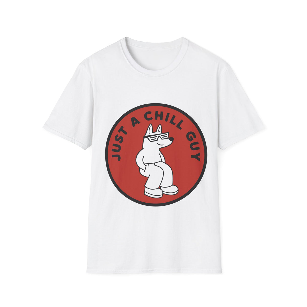 Just A Chill Guy Red Circle Badge T-Shirt - Viral Character Mascot Tee - Trending Now - September 2026