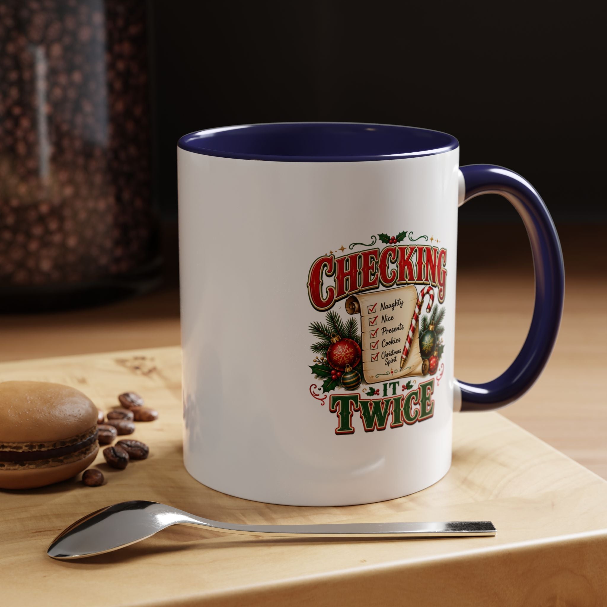 Checking It Twice Christmas Coffee Mug — Holiday Checklist Design