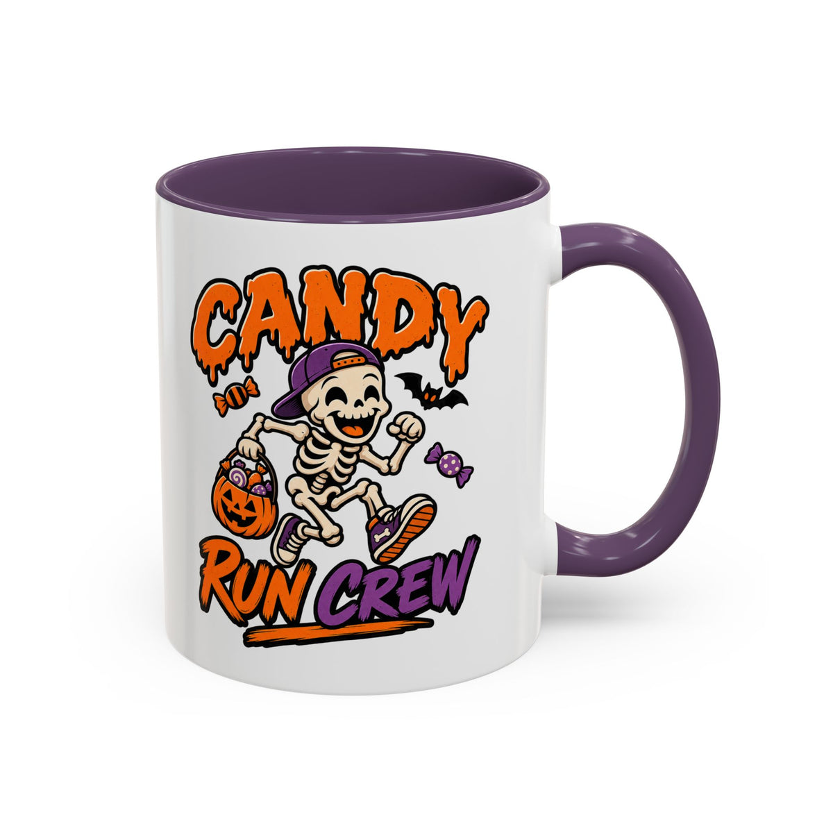 Candy Run Crew Coffee Mug — Halloween Skeleton Trick-or-Treat Accent Mug (11/15oz)