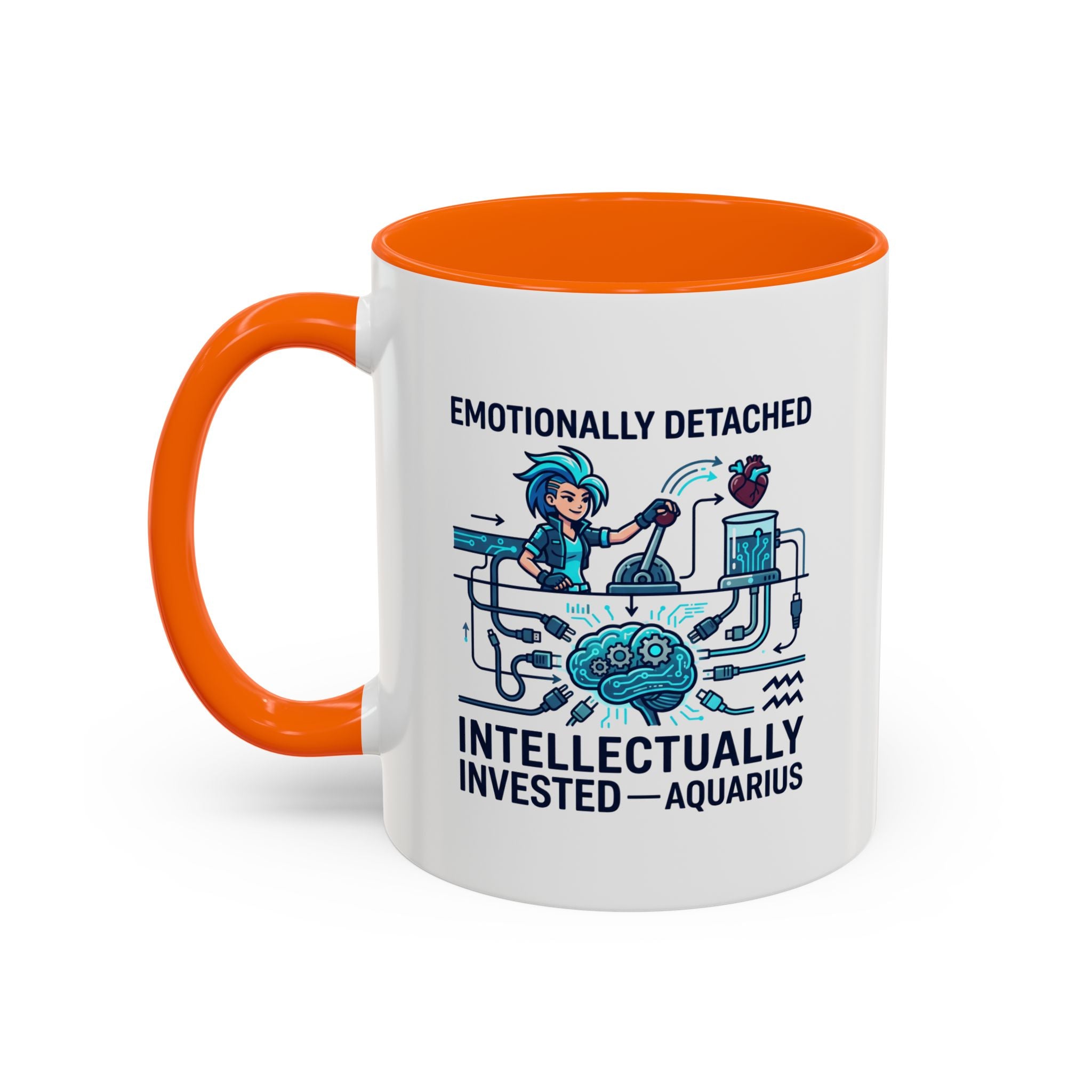 Aquarius Coffee Mug - "Emotionally Detached, Intellectually Invested" Accent Mug 11oz