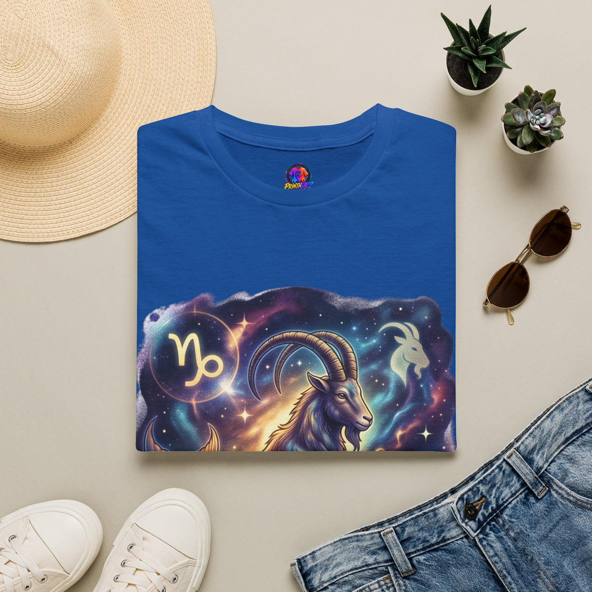 Capricorn Zodiac T-Shirt — Celestial Goat Astrology Tee