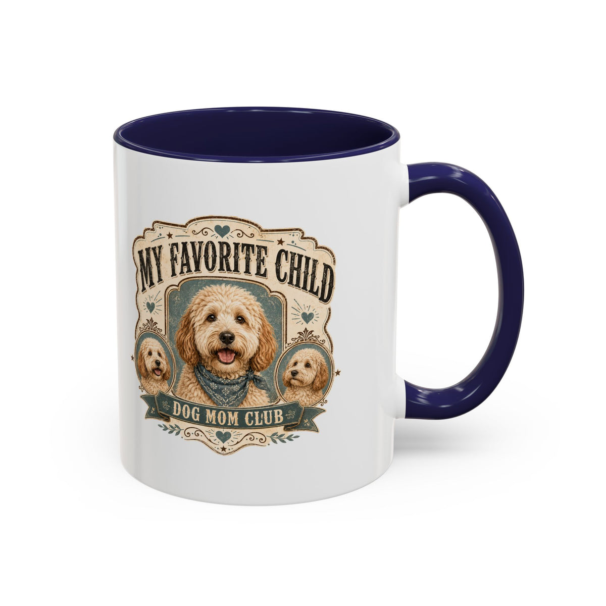 Milo Bailey Dog Dad Mom My Favorite Child Dog Mom Club Accent Coffee Mug – Cute Doodle Dog Mother's Day Gift