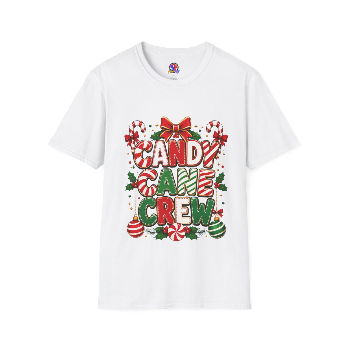 Candy Cane Crew T-Shirt — Festive Christmas Holiday Tee