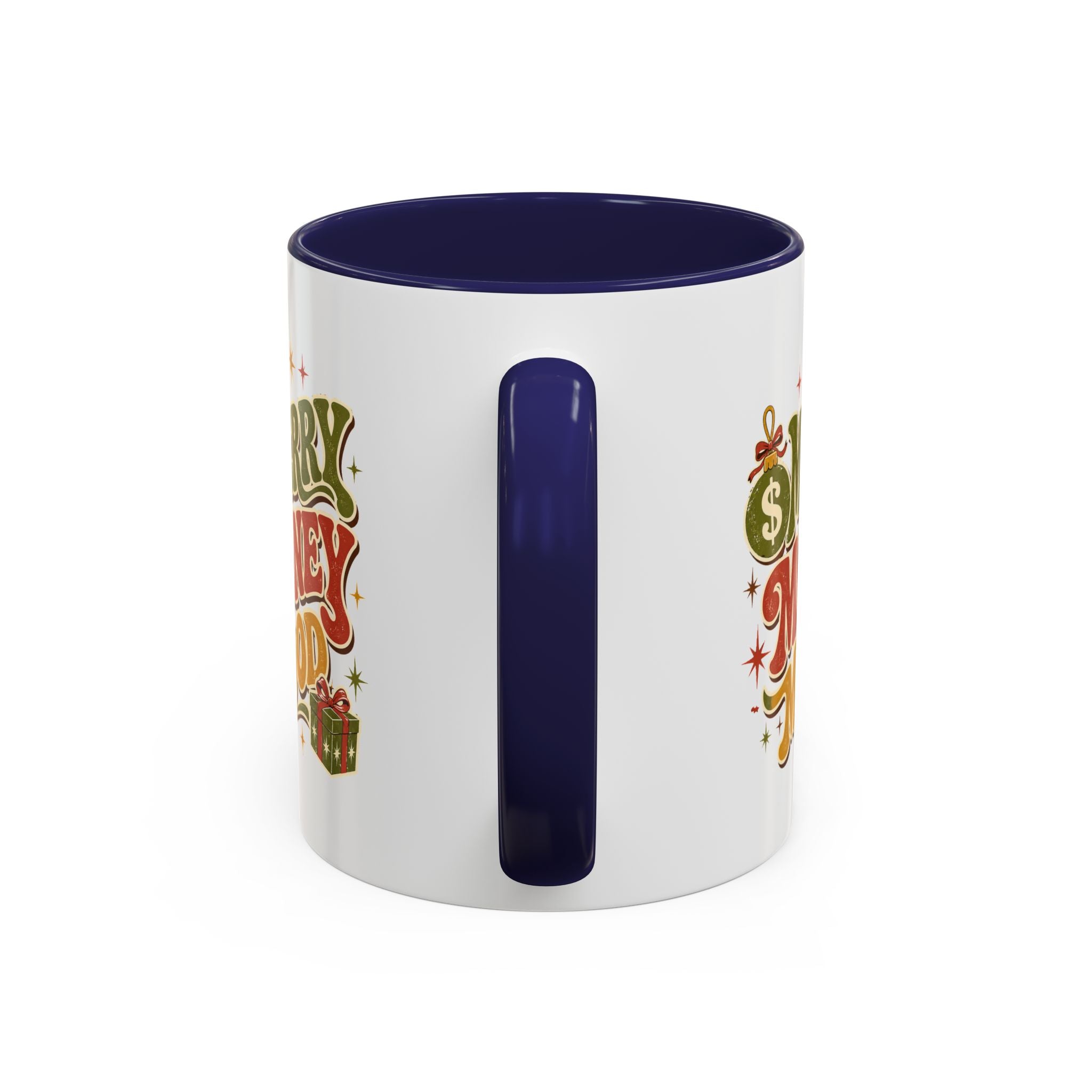 Modern Day Christmas Merry Money Mood Coffee Mug – Holiday Retro Gift Mug