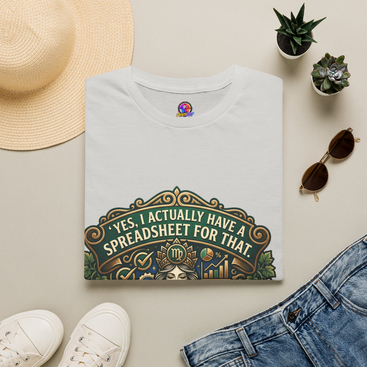 Virgo Zodiac T‑Shirt — "Yes, I Actually Have a Spreadsheet for That"