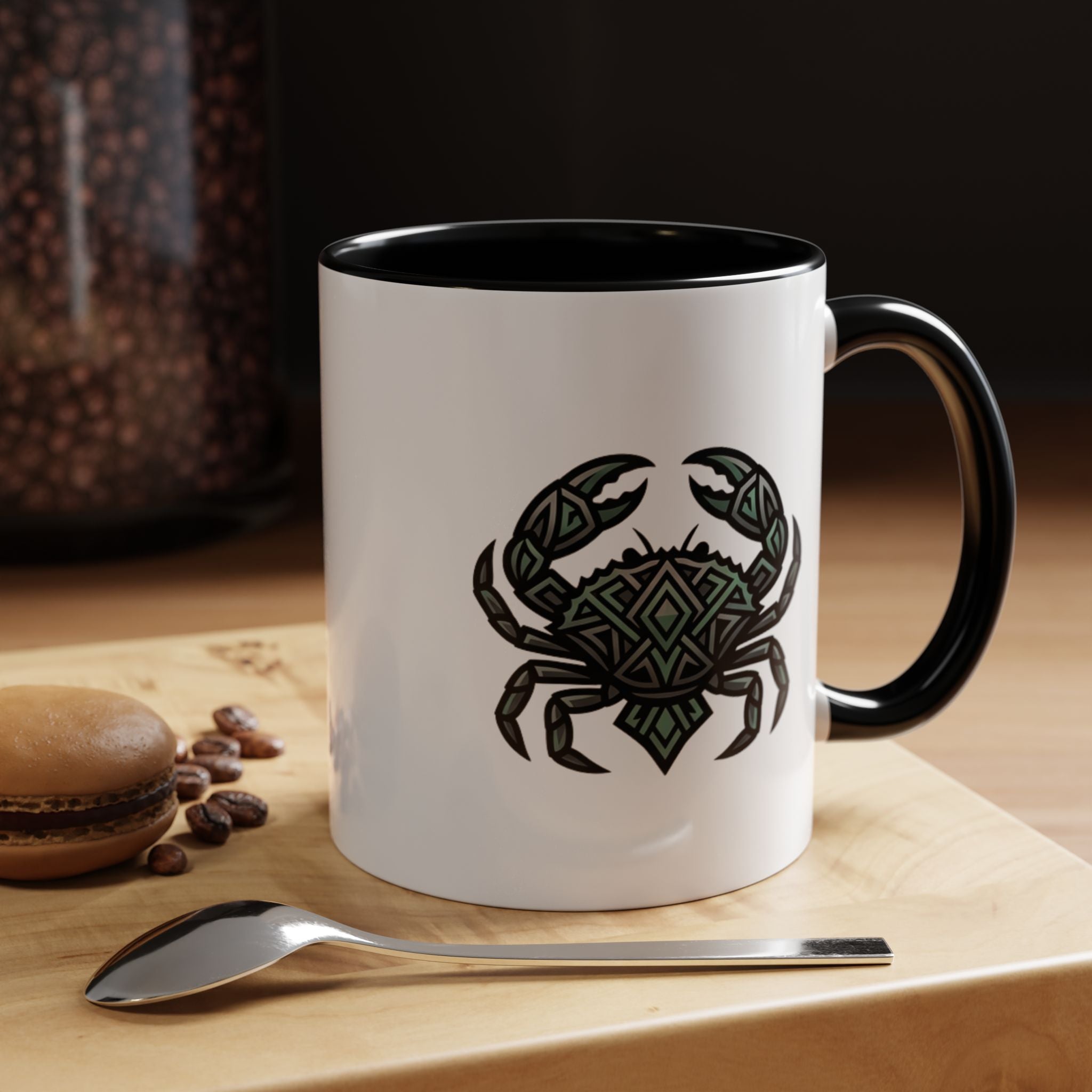 Cancer Zodiac Coffee Mug — Geometric Crab Accent Mug