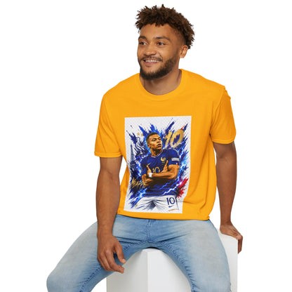 France Mbappé Soccer T-Shirt — #10 Blue Action Portrait Tee