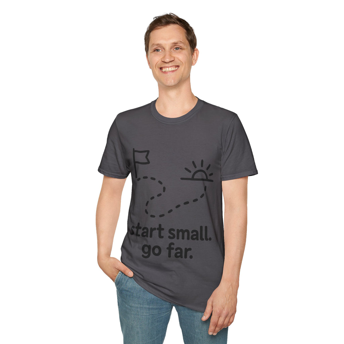 Start Small Go Far Minimalist Trail T-Shirt, Inspirational Hiking Path Graphic Tee - Trending Now - September 2026