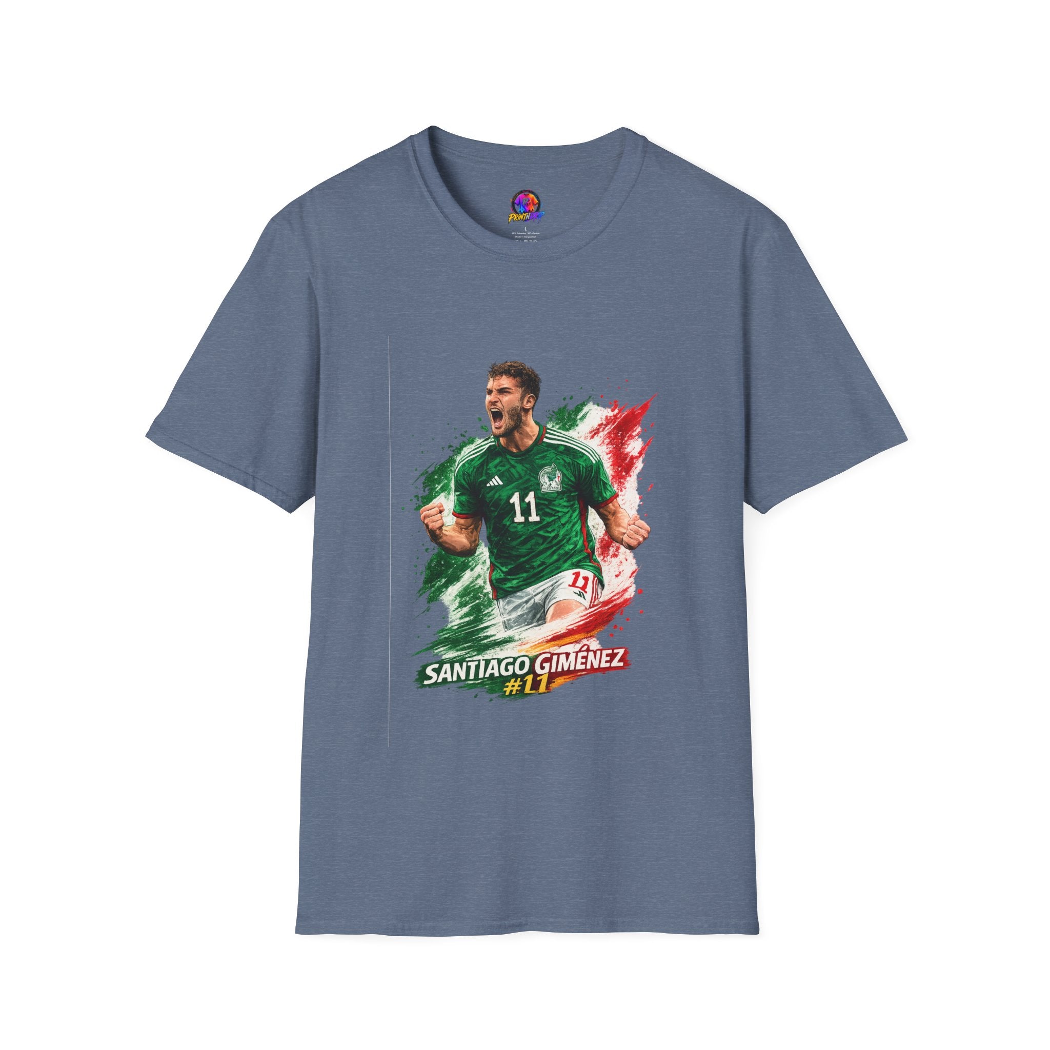 Mexico Soccer Jersey T-Shirt — Santiago Giménez Mexico #11 Fan Tee