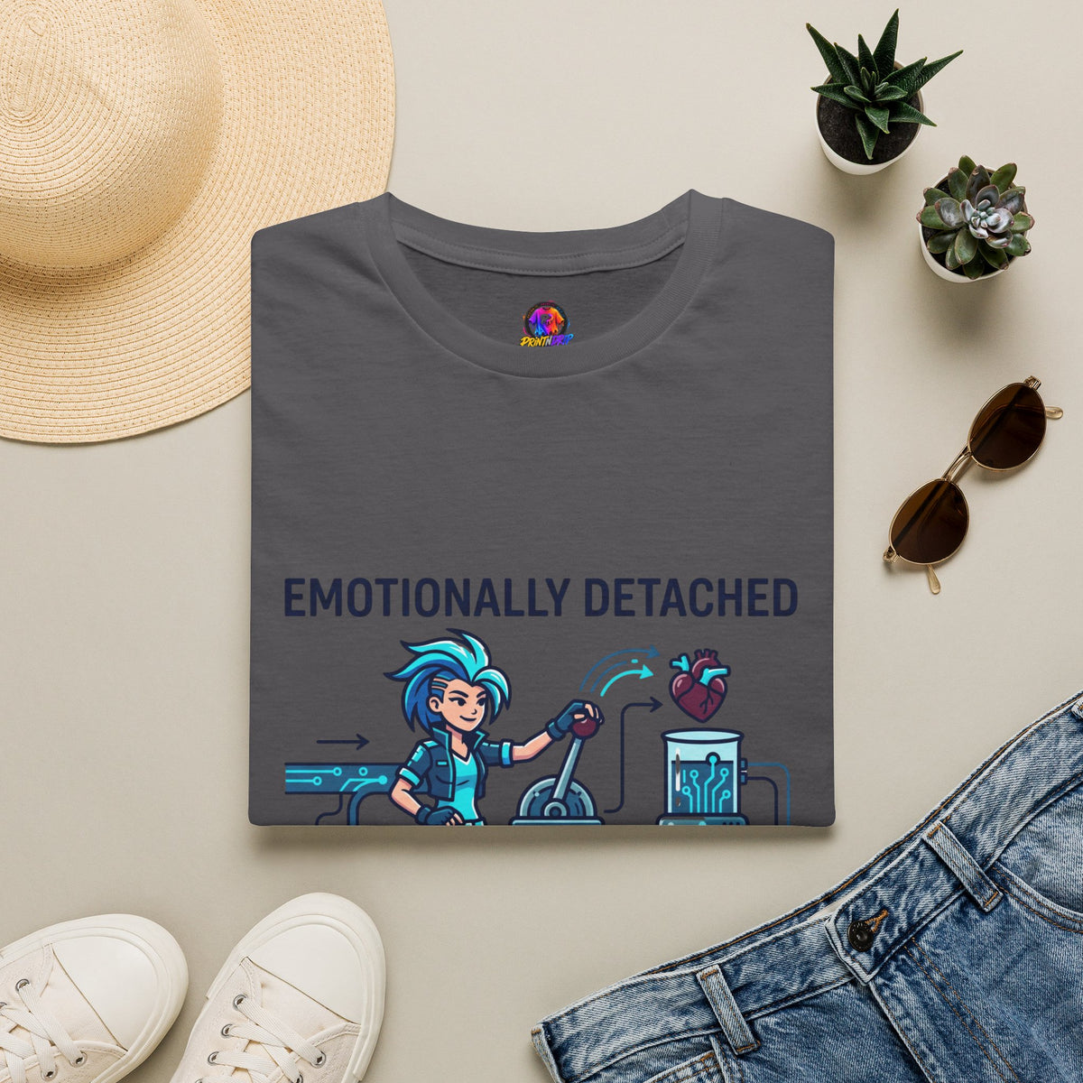 Aquarius Zodiac Emotionally Detached, Intellectually Invested T-Shirt — Aquarian Graphic Tee