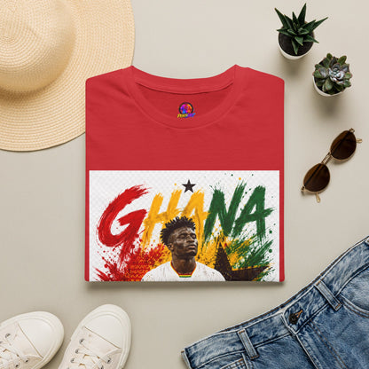 Ghana Football Player Graphic T-Shirt — Ghana Colors & Kudus Print