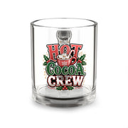 Christmas Glass Mug 10 oz Hot Cocoa Crew Glass Mug — 10oz Festive Holiday Hot Chocolate Cup