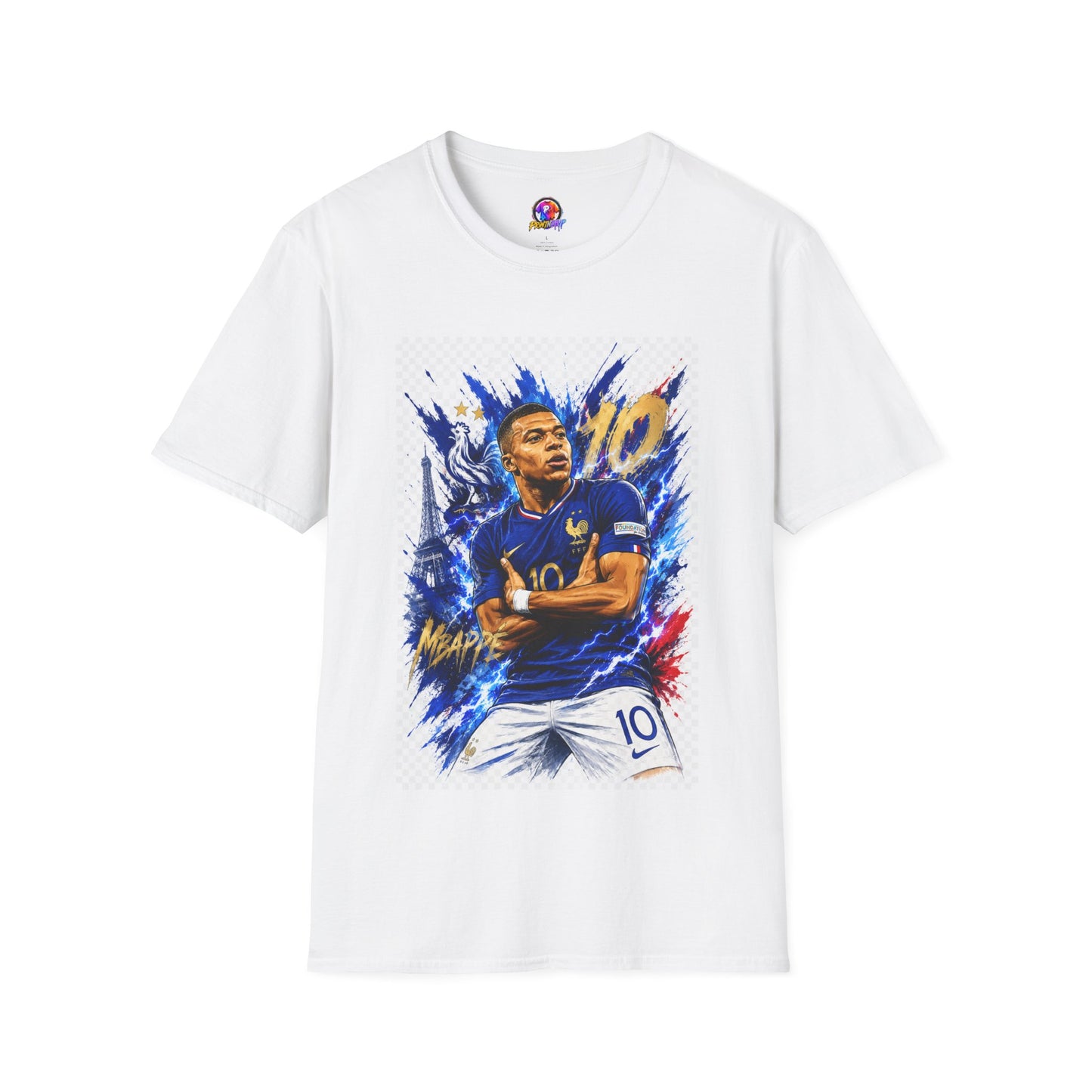France Mbappé Soccer T-Shirt — #10 Blue Action Portrait Tee