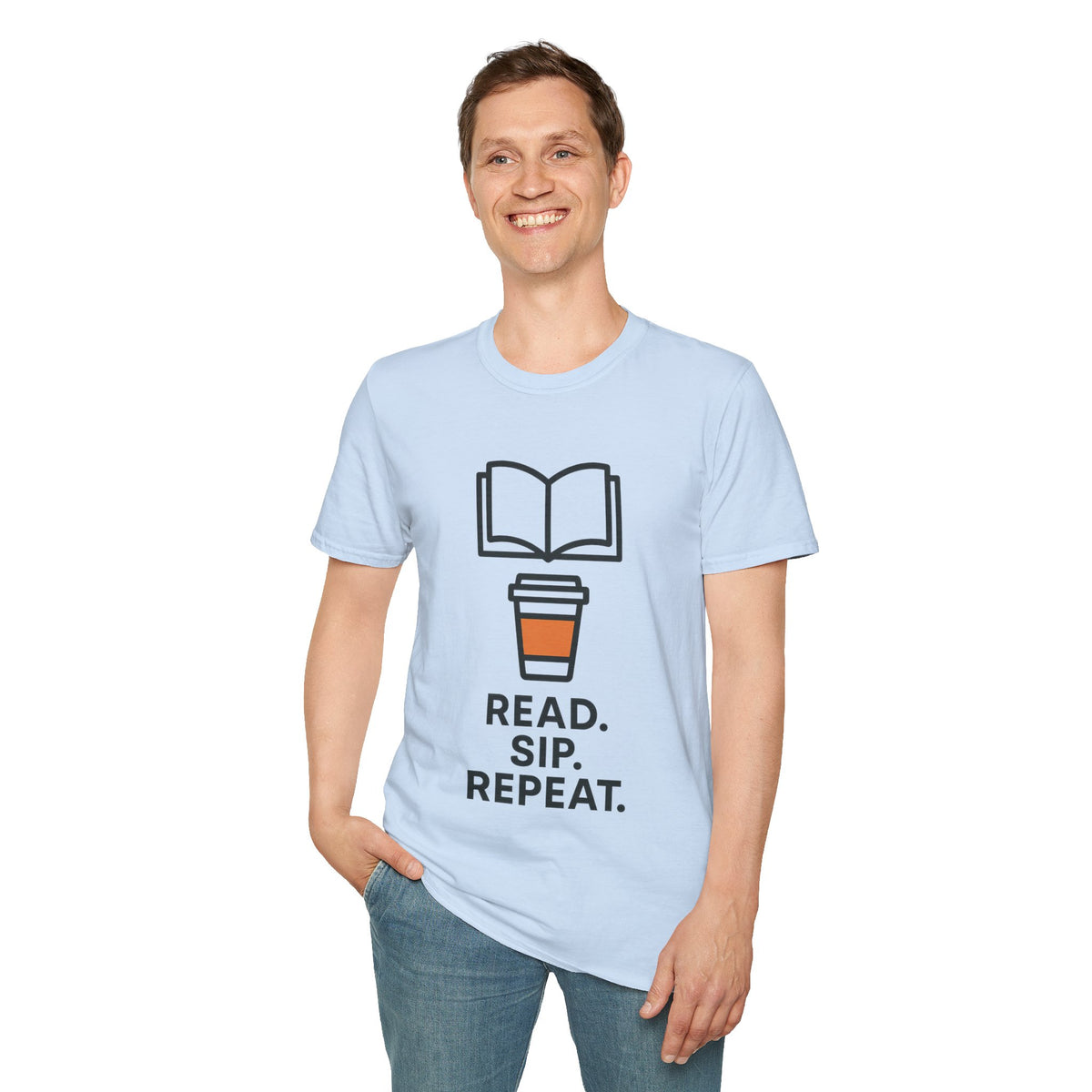 Read Sip Repeat Coffee Cup and Open Book White Graphic Tee - Trending Now - September 2026