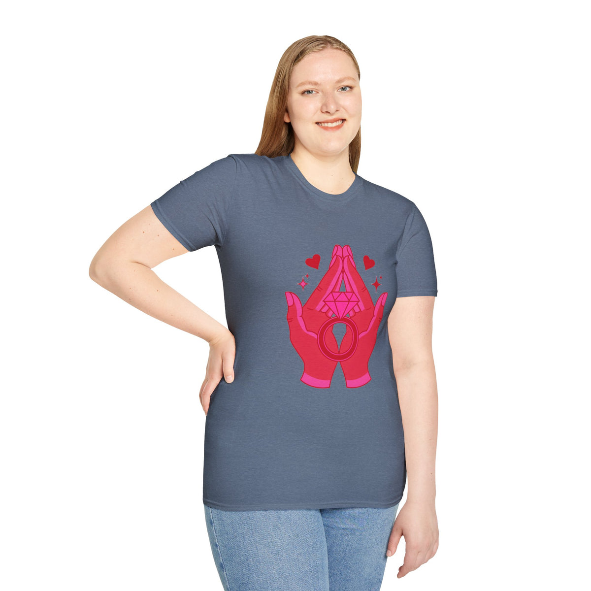 Manifested Hands Graphic T-Shirt — Pink Prayer Hands with Hearts - Trending Now - September 2026